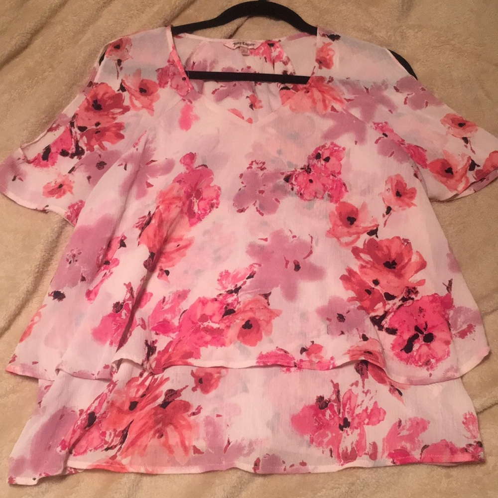Juicy Couture Pink Floral Blouse